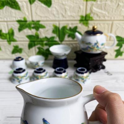 Bộ Ấm Chén Sơn Thủy 9 Món Viền Vàng